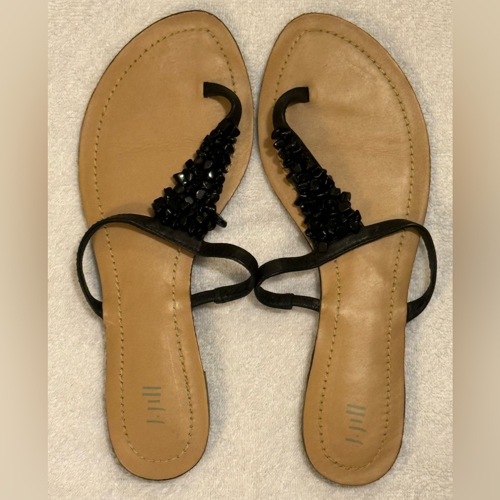 J. Jill Black Embellished Beaded Sandals